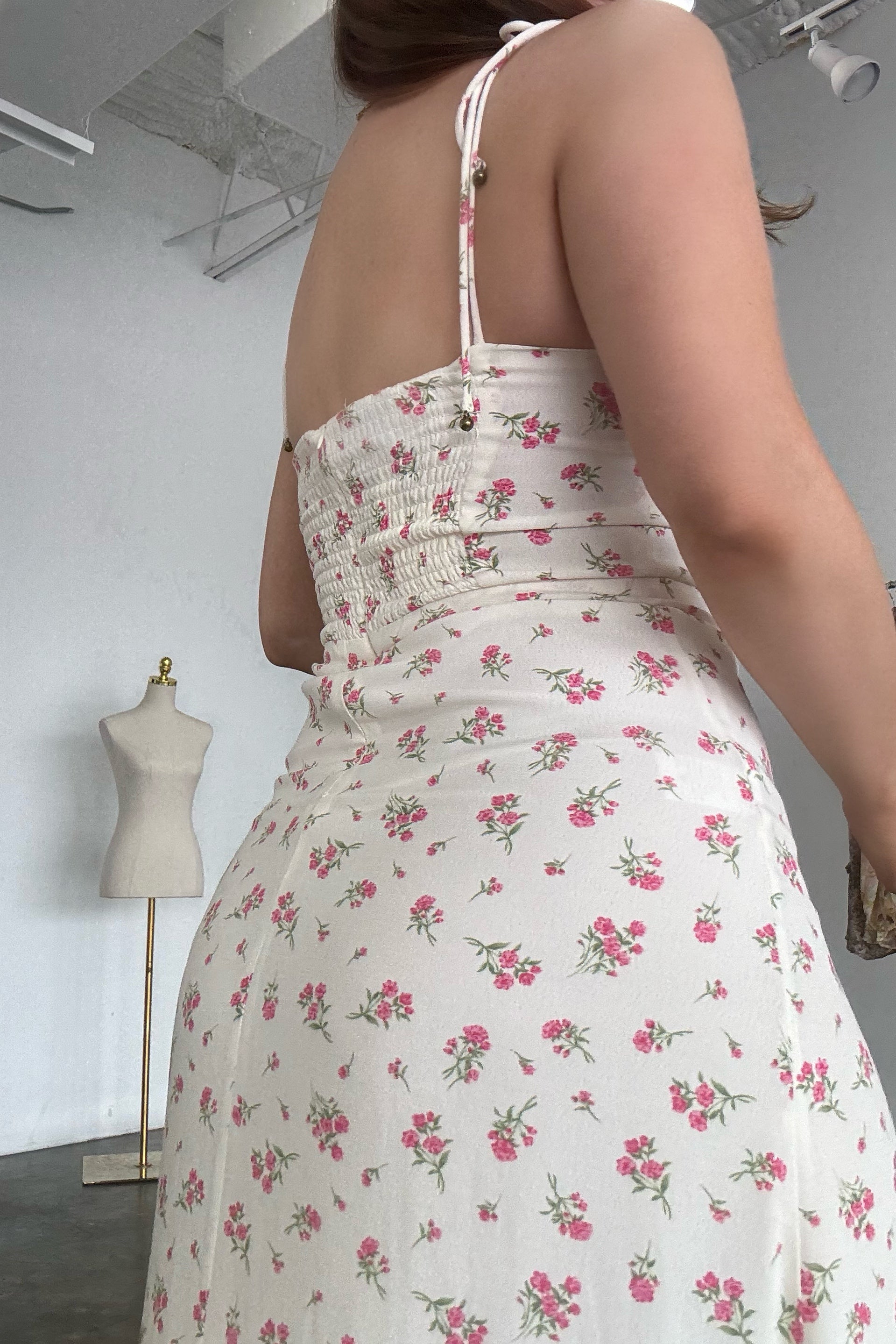 Reagan Dress - Cream/Rose