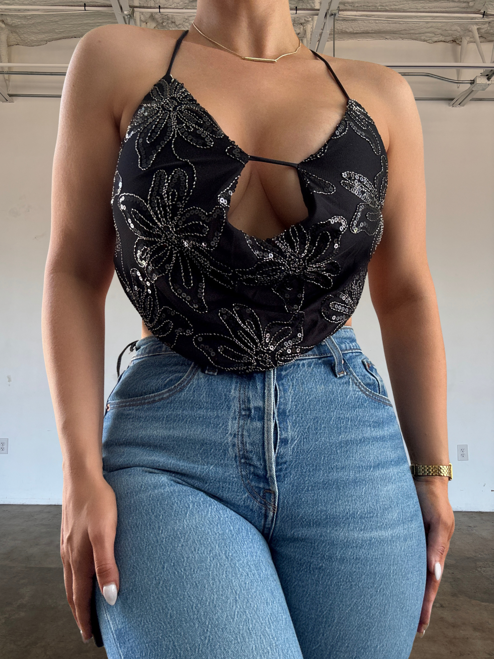 Demi Cowl Tank - Black