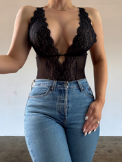 Alanna Mesh Bodysuit - Black