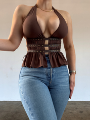 Averie Top - Brown