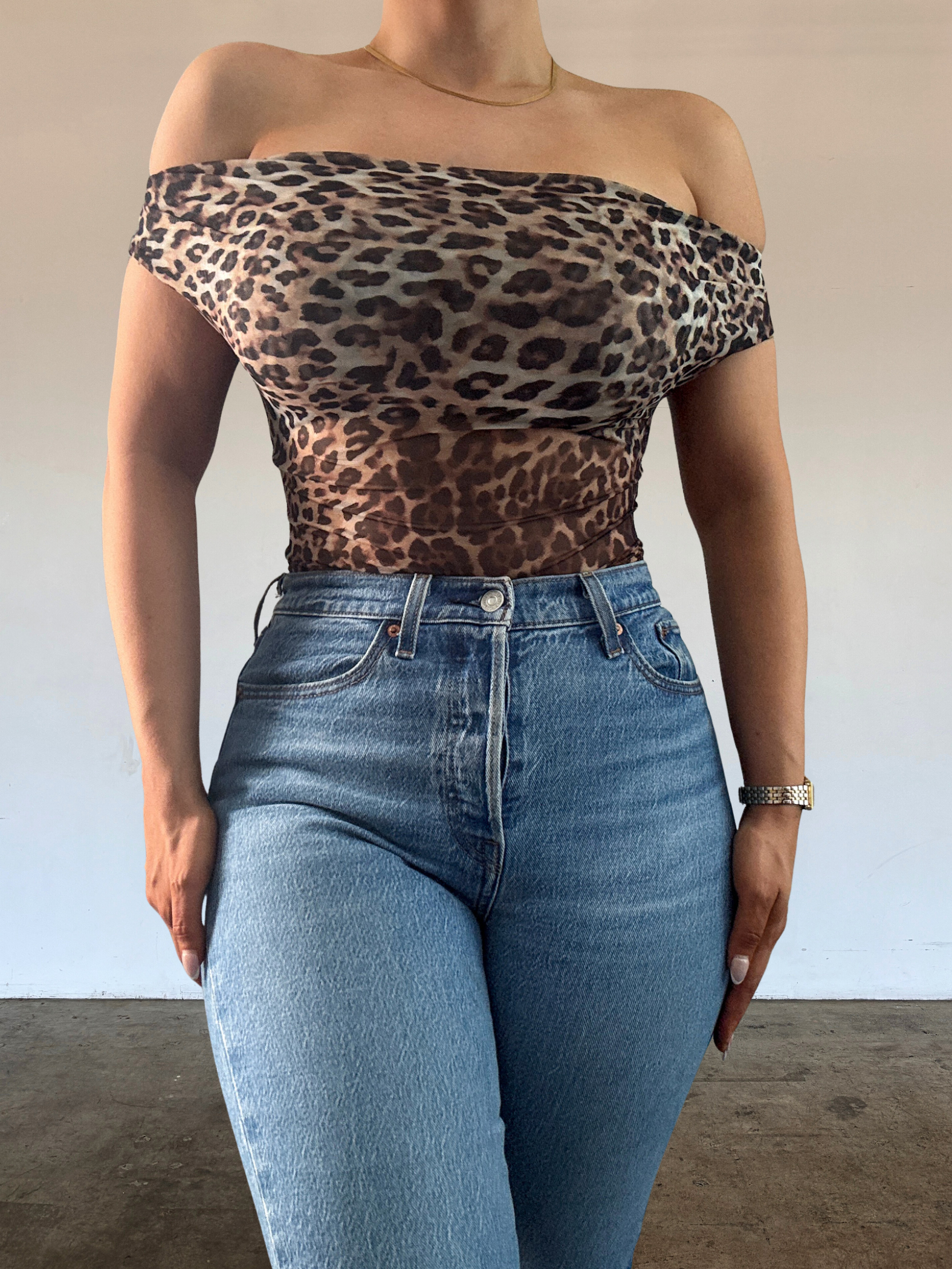 Janiyah Mesh Top - Leopard