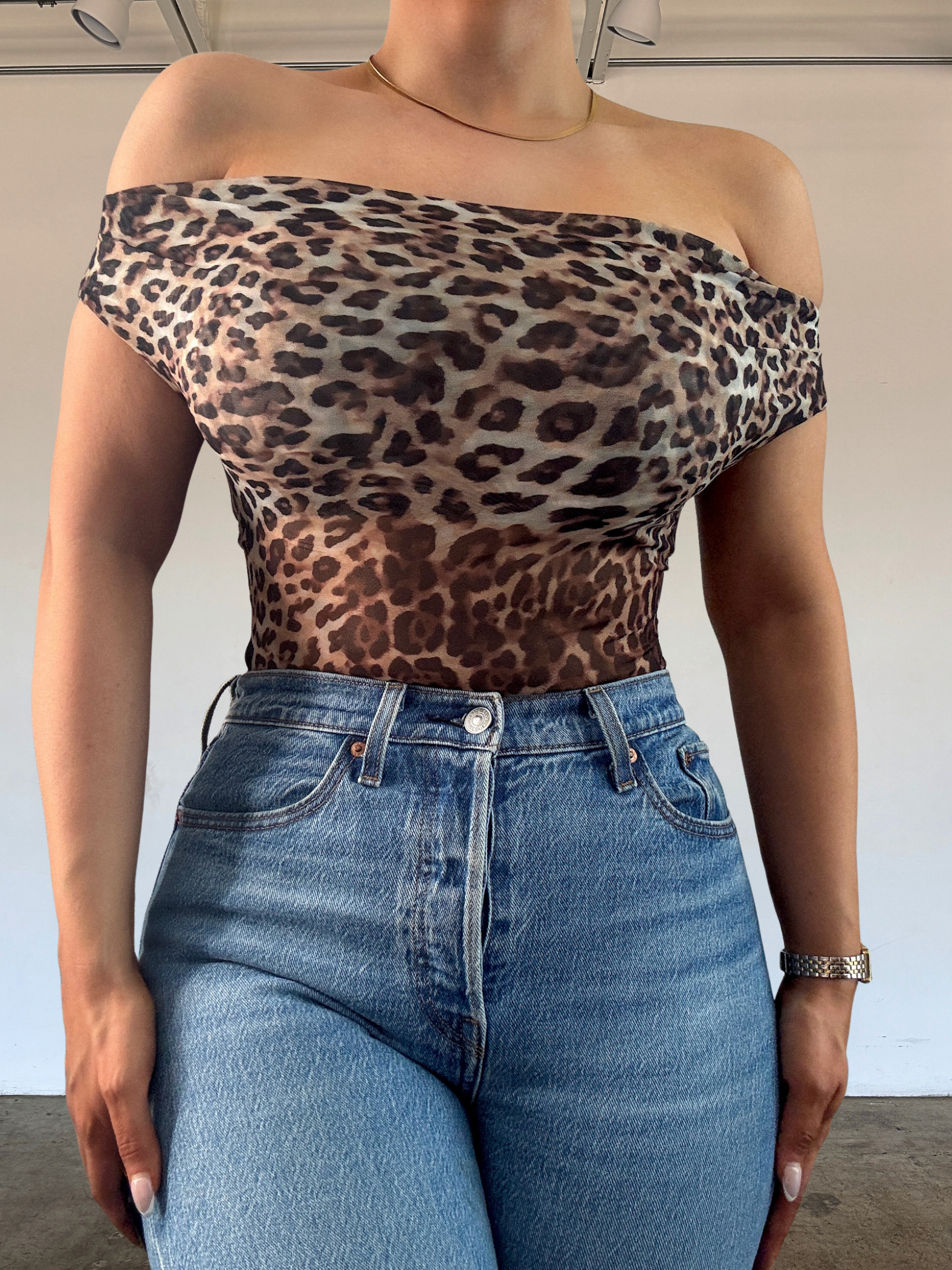 Janiyah Mesh Top - Leopard