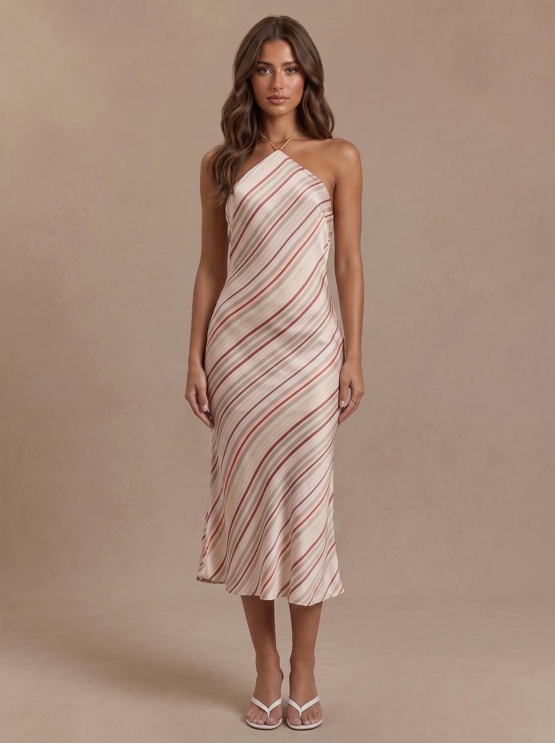 Kora Dress - Grey Berry Stripe