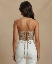 Alexa Corset - Metallic Sand