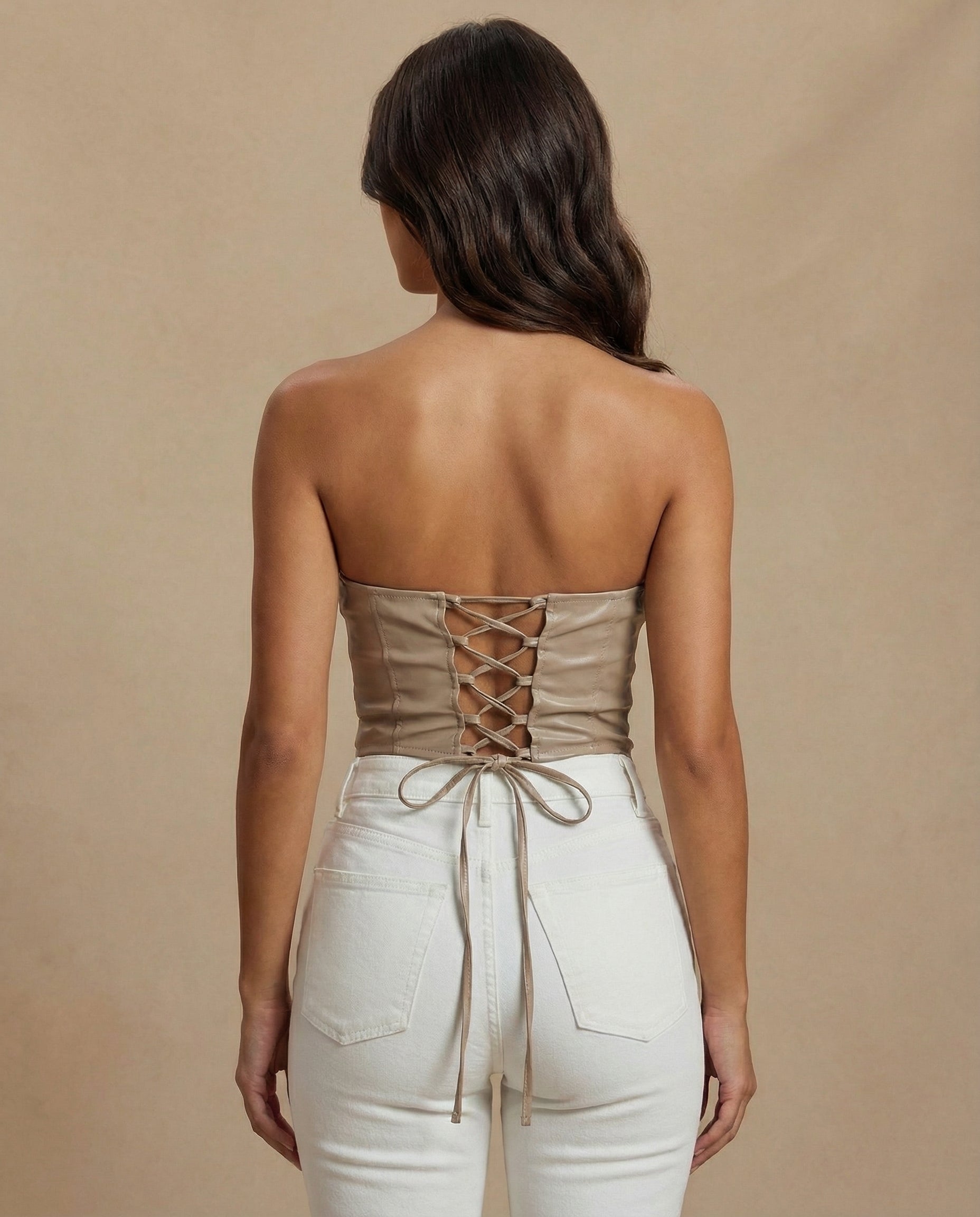 Alexa Corset - Metallic Sand
