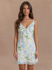 Leia Dress - Blue Floral